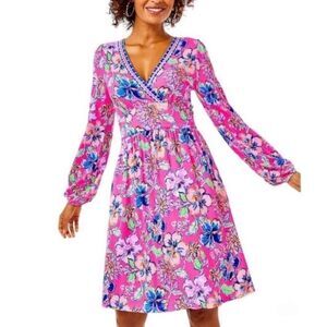 Lilly Pulitzer Carmilla Floral Mini Dress Pink Isle Last Bud not Least